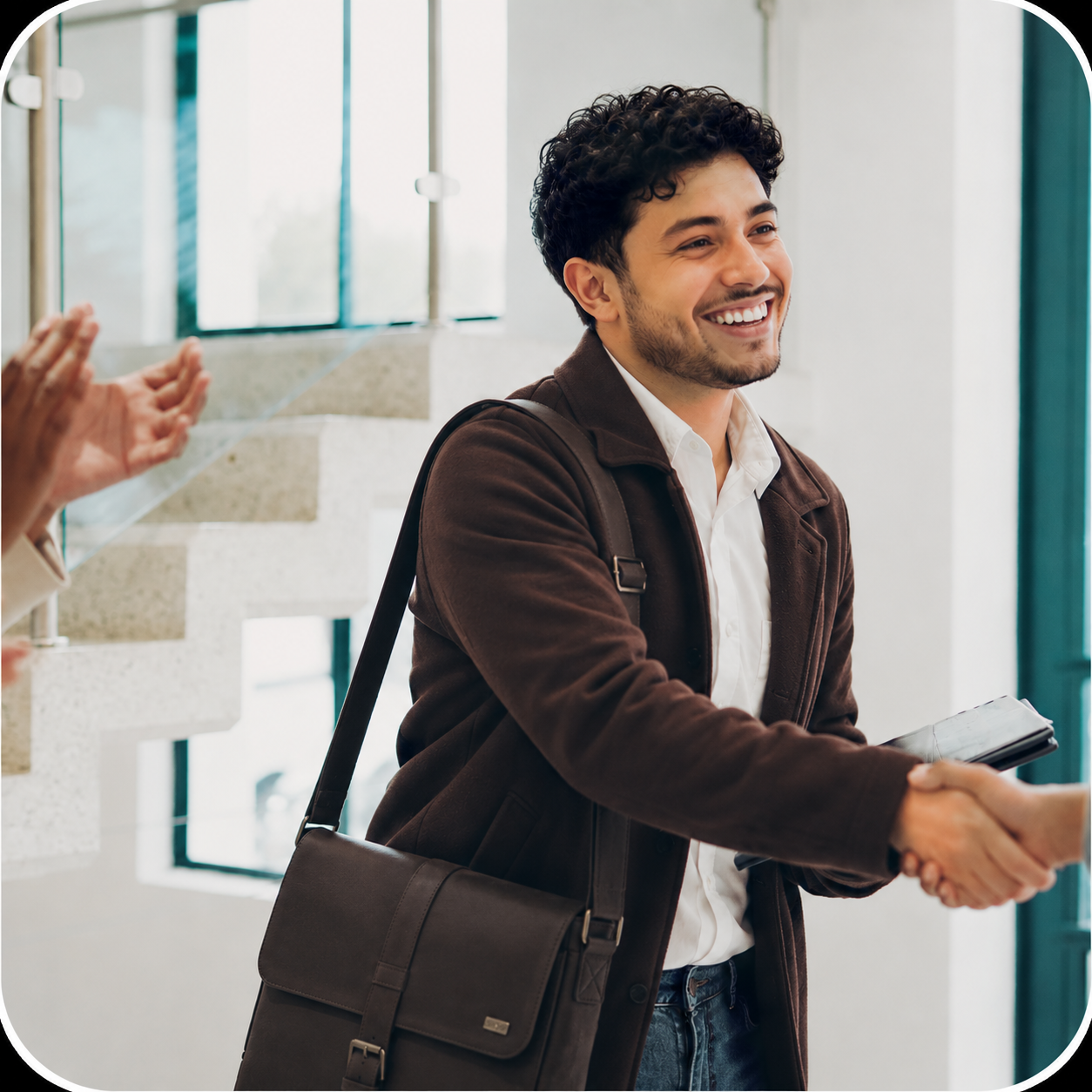 A professional handshake representing trusted hiring outcomes.